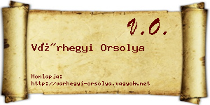 Várhegyi Orsolya névjegykártya