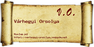 Várhegyi Orsolya névjegykártya
